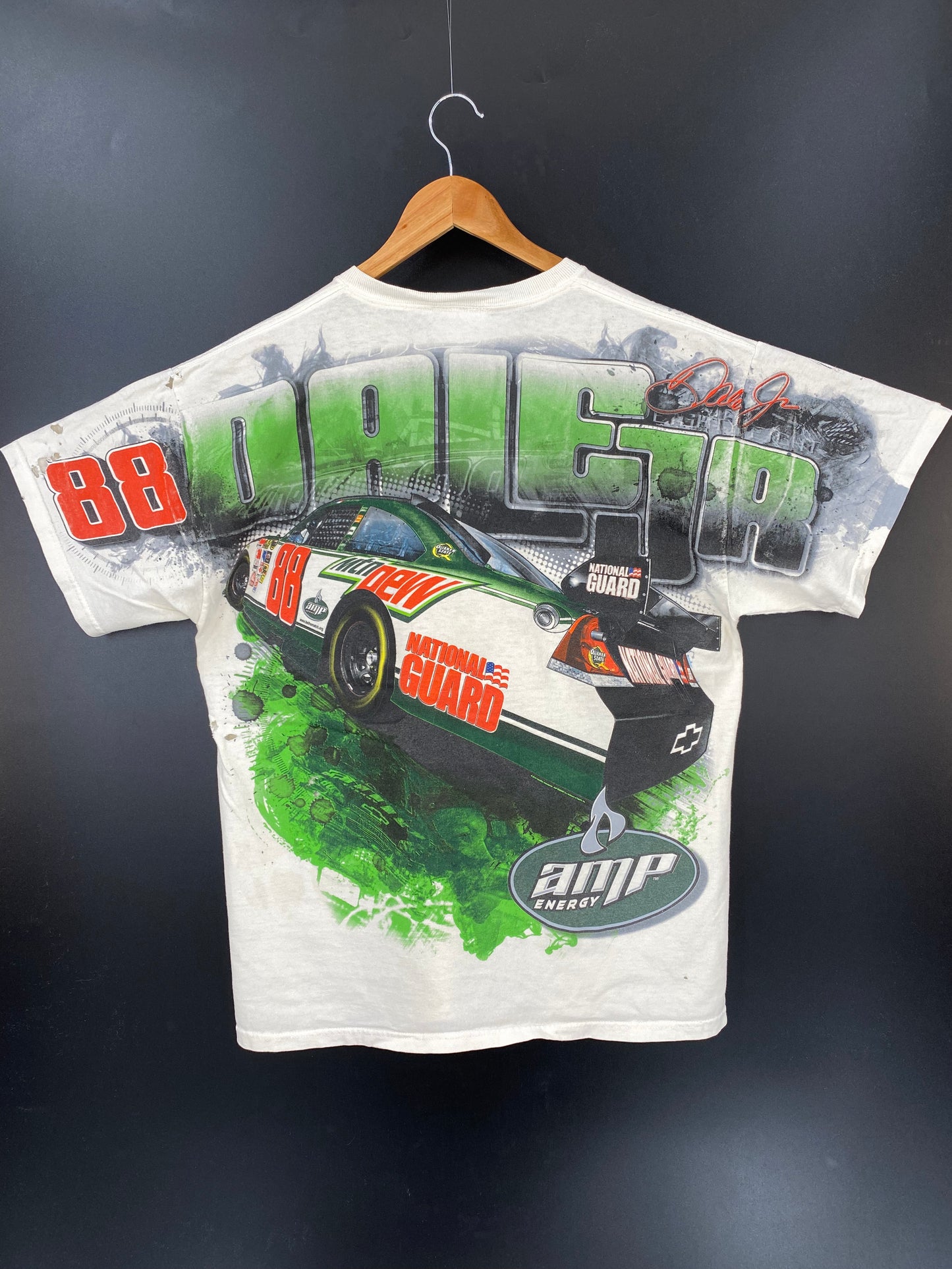 VINTAGE DALE JR. No tag (Approx. Size XL) Racing T-Shirt / K2625