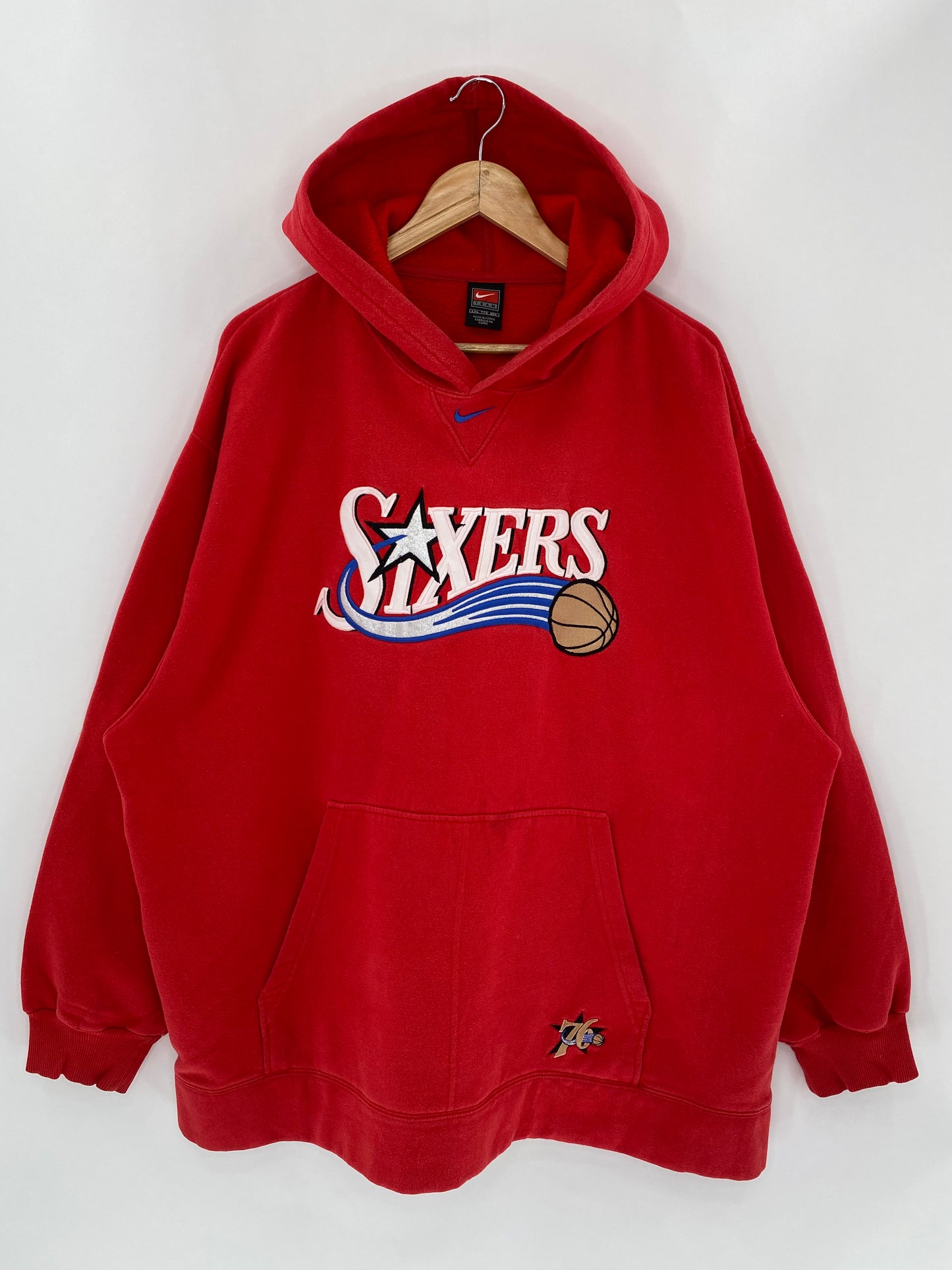 00’ NIKE Sixers Size XXL Hoodie Vintage Sweat-Shirt / 5582