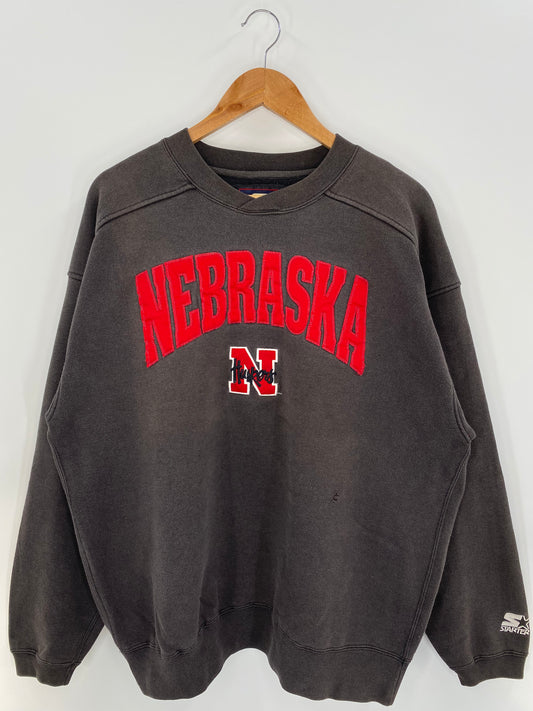 90’s STARTER NEBRASKA HUSKERS Size L Sweat-Shirt /  k2795