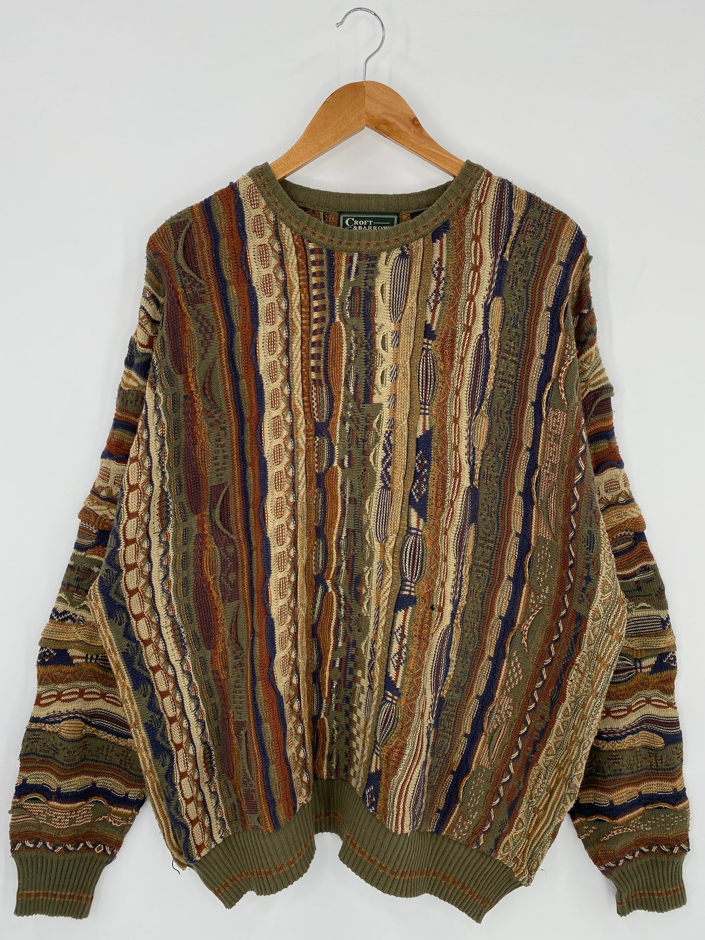 Vintage 3D Coogi-Style Size XL Knit Sweater / 9819