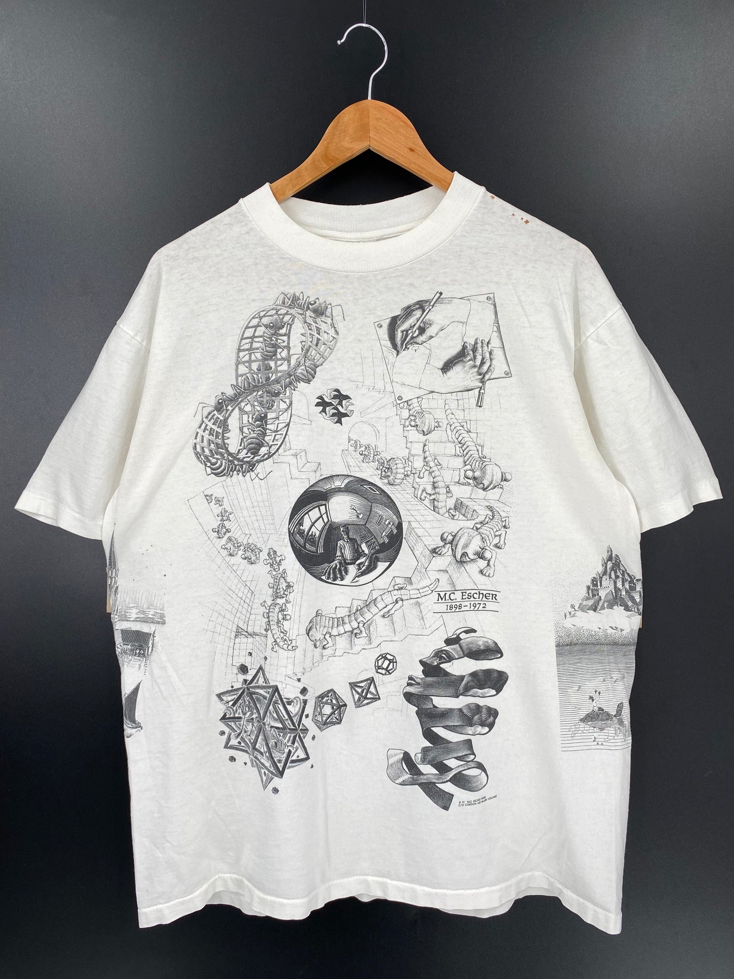 1991' M.C.ESCHER Made in USA Size XL Vintage T-Shirt / K1950