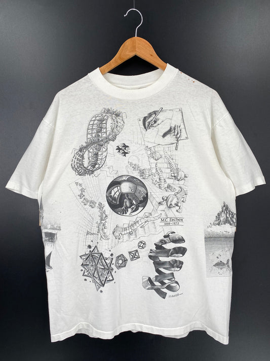 1991'  M.C.ESCHER Made in USA Size XL Vintage T-Shirt / K1950