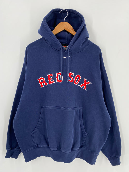 00’ NIKE RED SOX Size XL Vintage MLB Hoodie Sweat-Shirt / K691