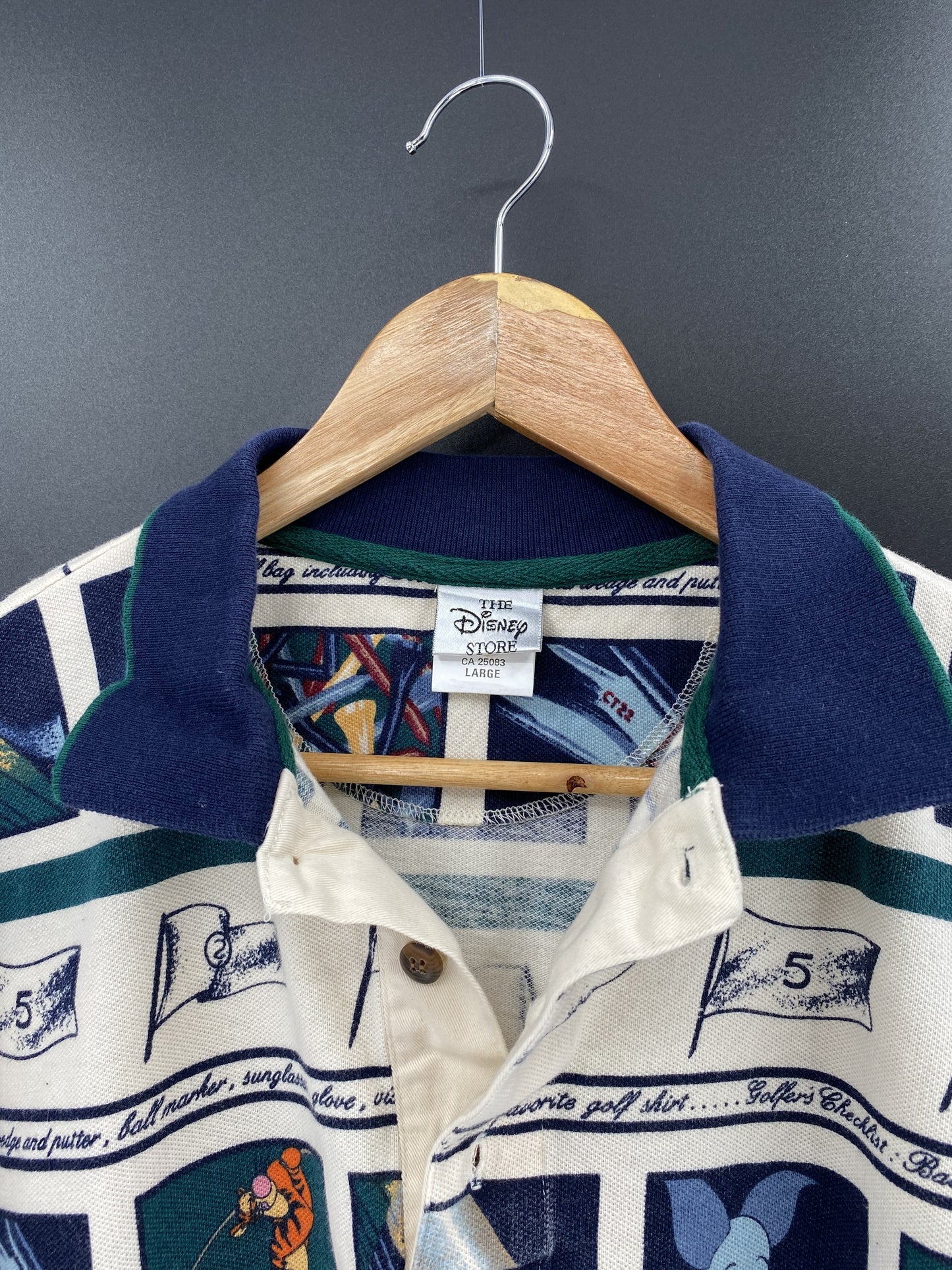 00' DISNEY TIGGER Size L Vintage Polo Shirt / A7352