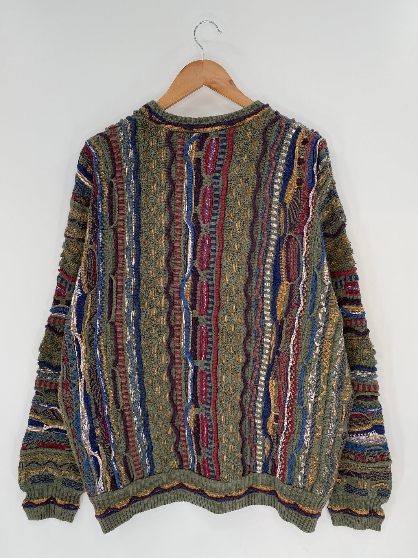 Vintage 3D Coogi-Style Size XXL Knit Sweater / 8711