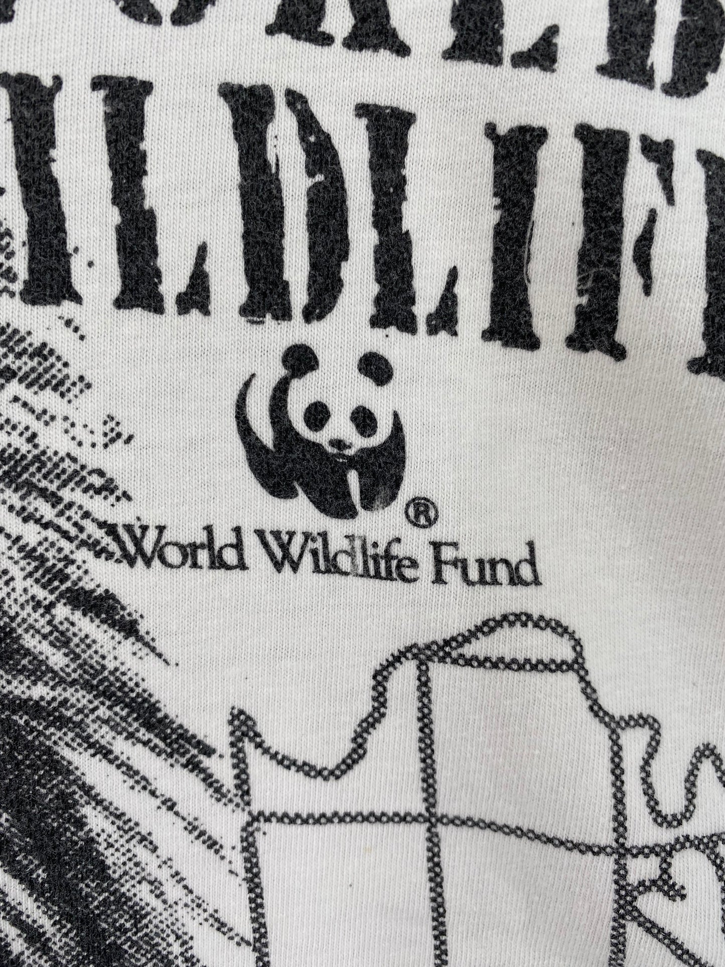 90’s WORLD WILD LIFE FUND x LION x TIGER Made in USA Size XL T-Shirt / K2218