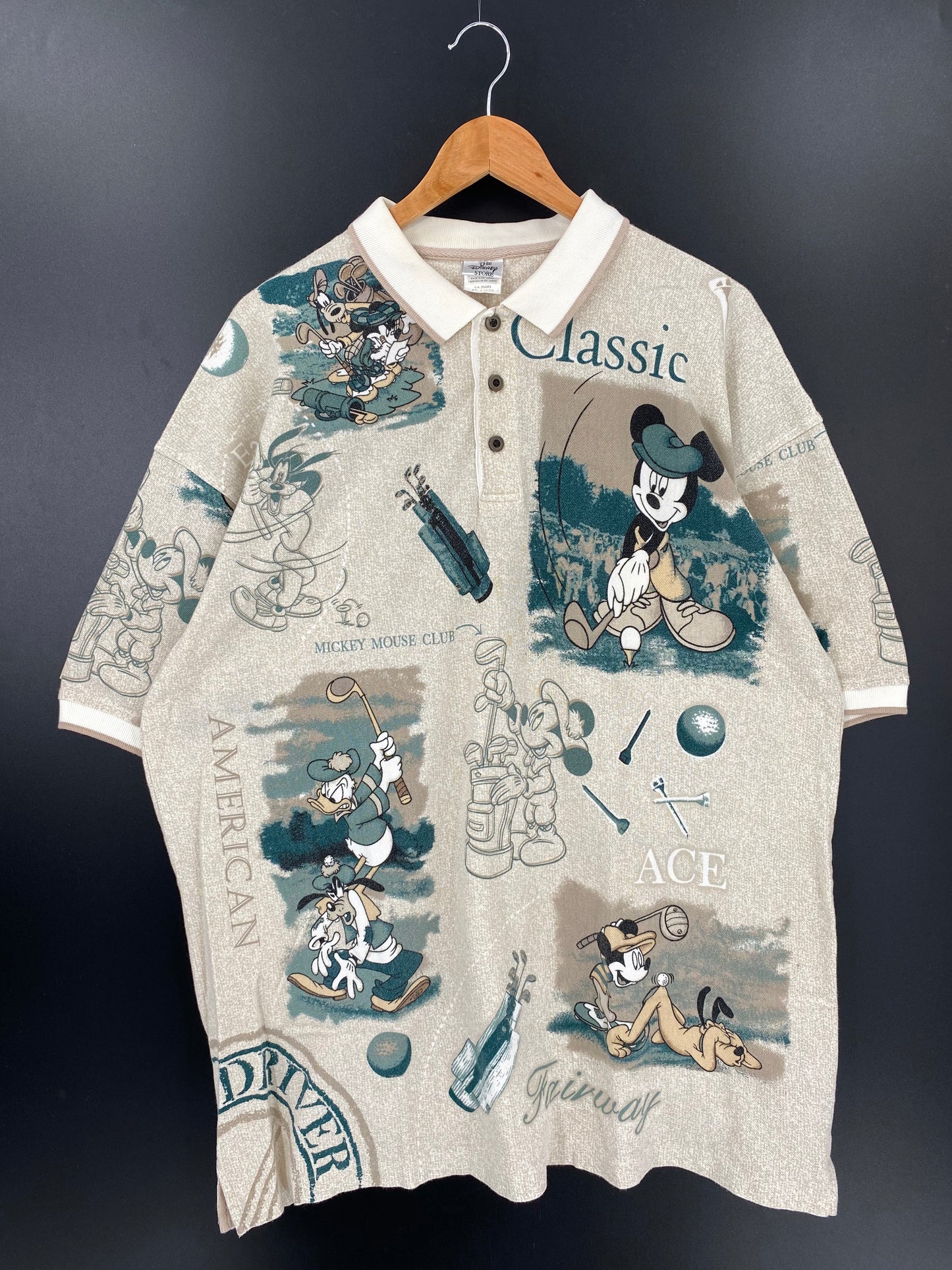 00' DISNEY MICKEY MOUSE Size XXL Vintage Polo Shirt / K2246