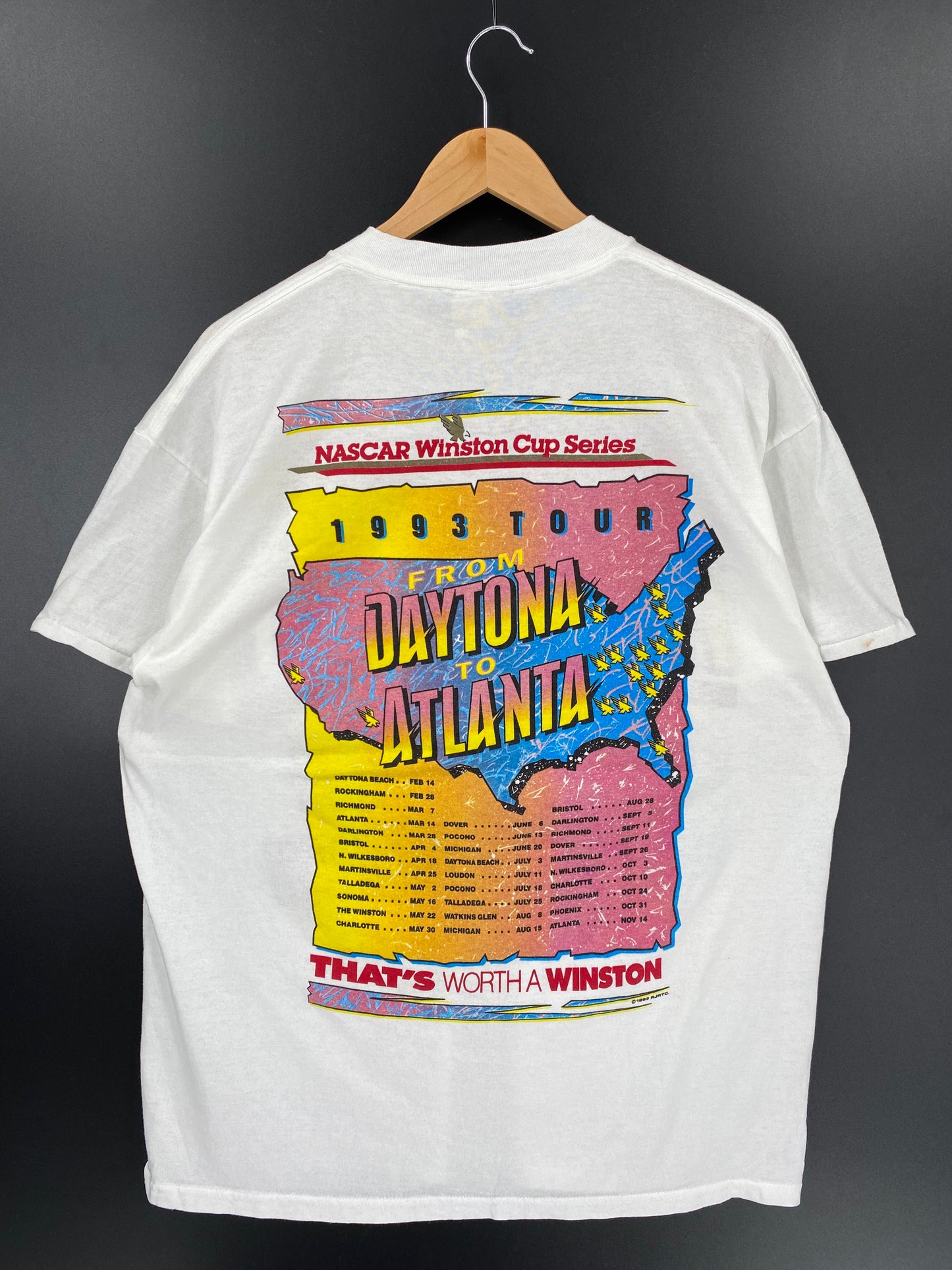 1993' NASCAR WINSTON CUP Made in USA Size XL Vintage Racing T-shirt / k1794