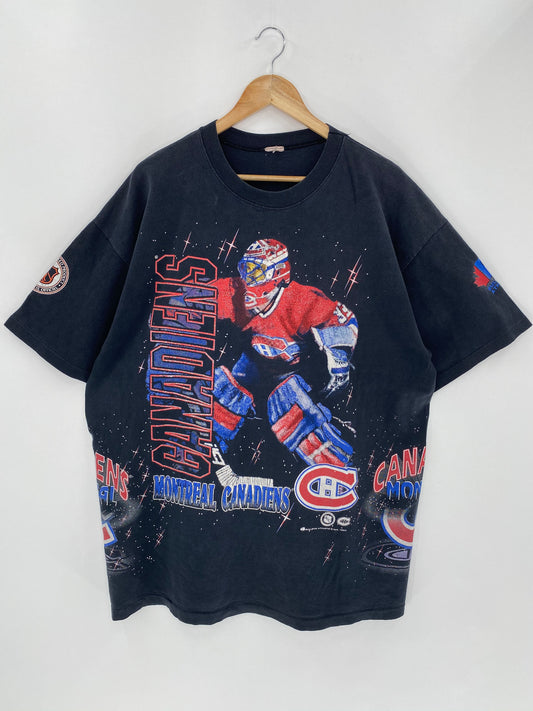 1993 NFL CANADIENS Size Approx.XXL Vintage T-Shirt / 5618