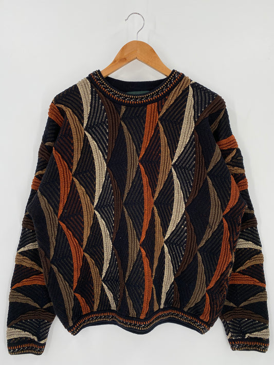 Vintage 3D Coogi-Style Size XL Knit Sweater / 9775