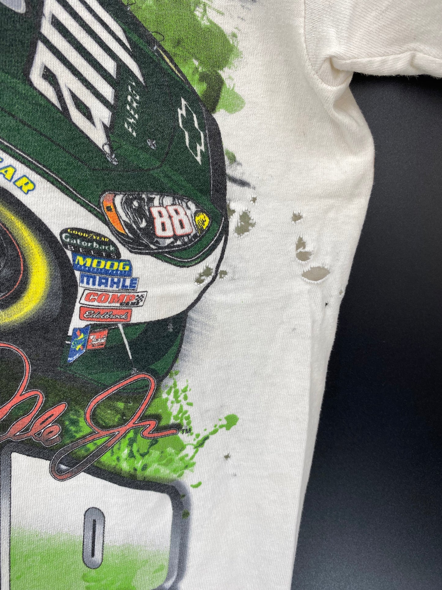 VINTAGE DALE JR. No tag (Approx. Size XL) Racing T-Shirt / K2625