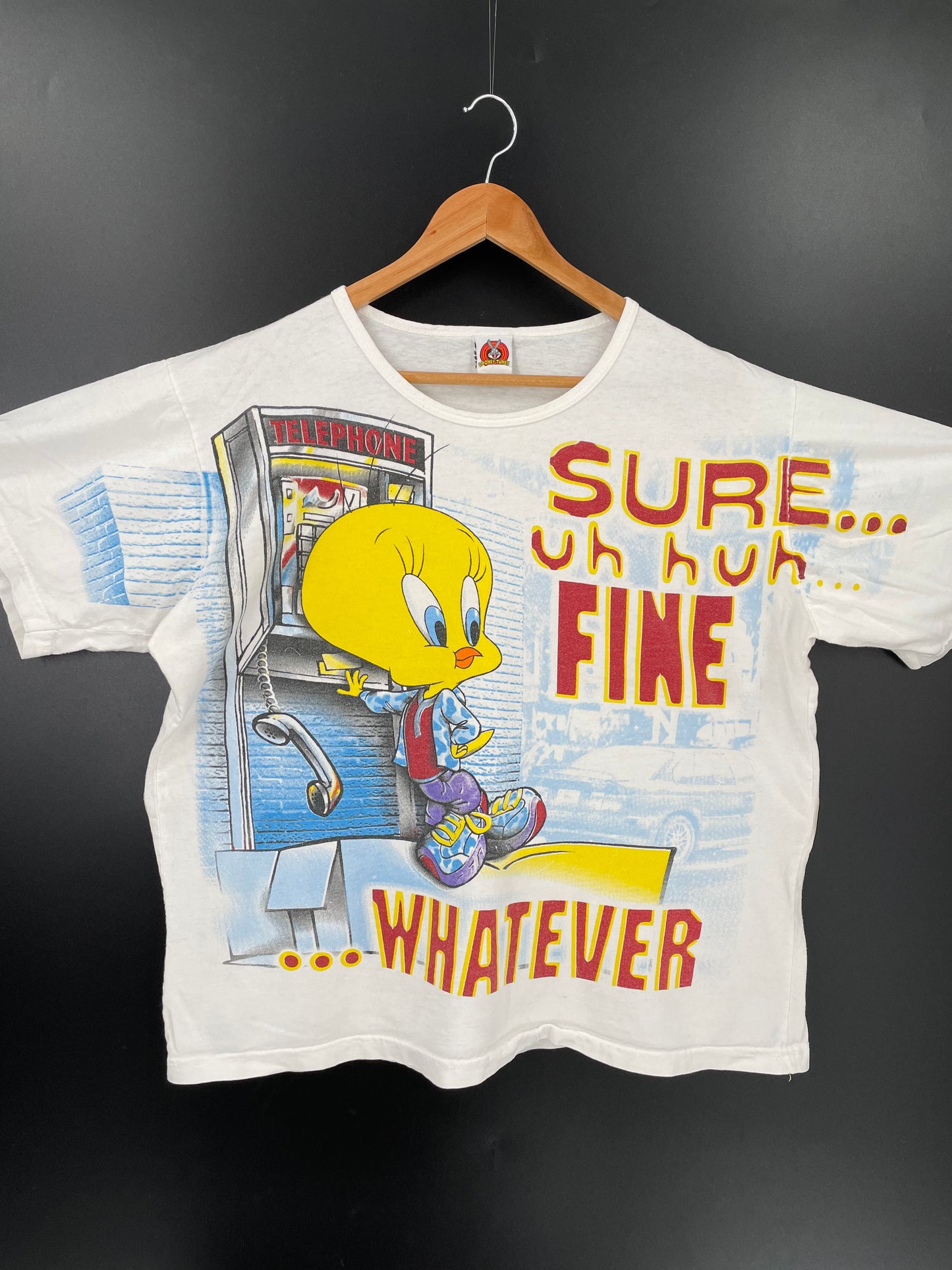 1998 LOONEY TUNES TWEETY Made in USA Size Approx.L Vintage T-Shirt / K2054