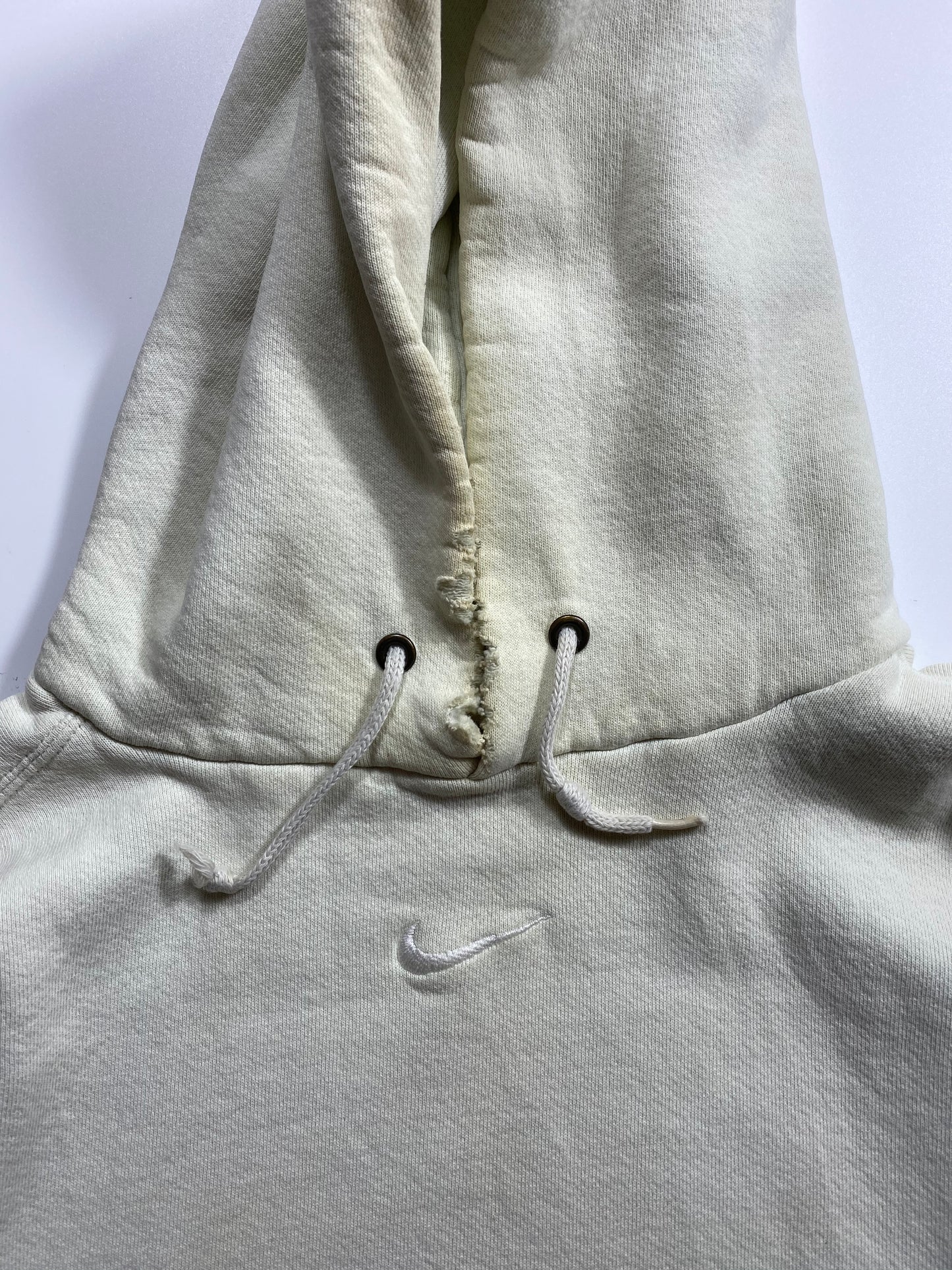 90’s NIKE Center Swoosh Damaged Made in USA Size L Vintage Hoodie Sweat-shirt / 6759