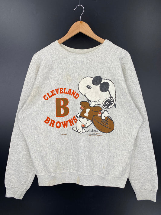1994' CLEVELAND BROWNS SNOOPY Made in USA Size L Vintage Sweat-shirt / K3240
