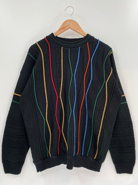 Vintage 3D Coogi-Style Size M Knit Sweater / 9635
