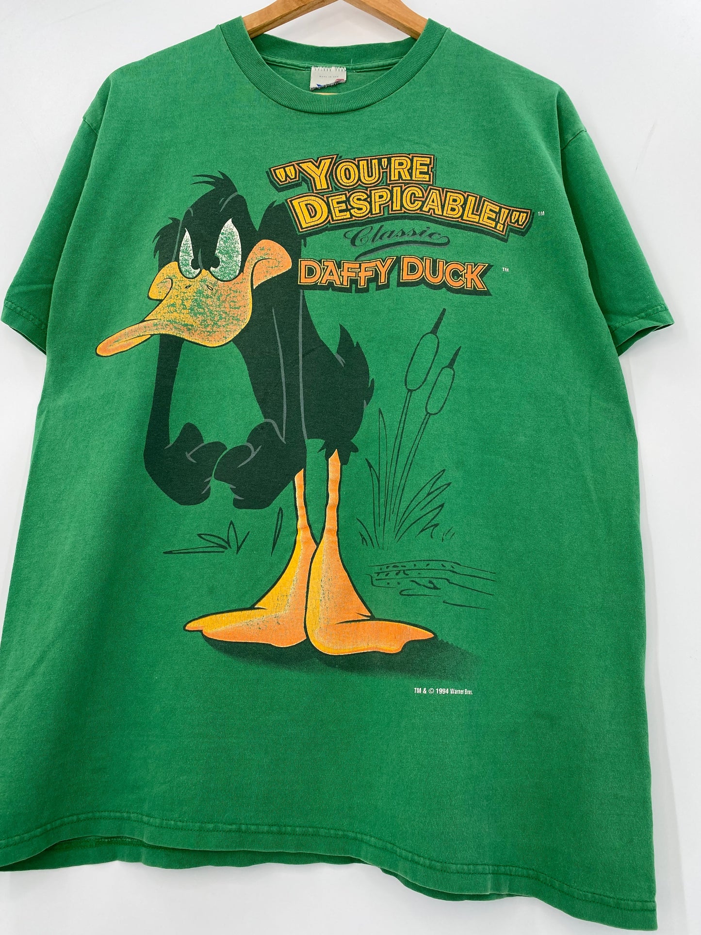 1994 LOONEY TUNES DAFFY DUCK Made in USA Size No Tag (Approx. M) Vintage T-Shirt / K9870