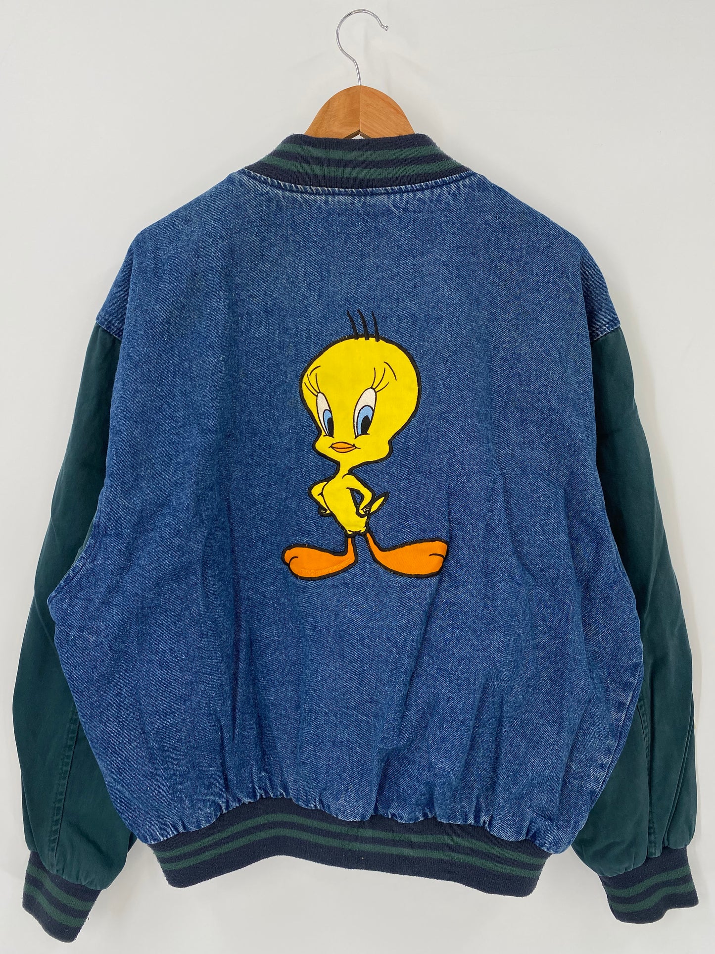 1994' LOONEY TUNES TWEETY Size L Vintage Denim Jacket / K4105
