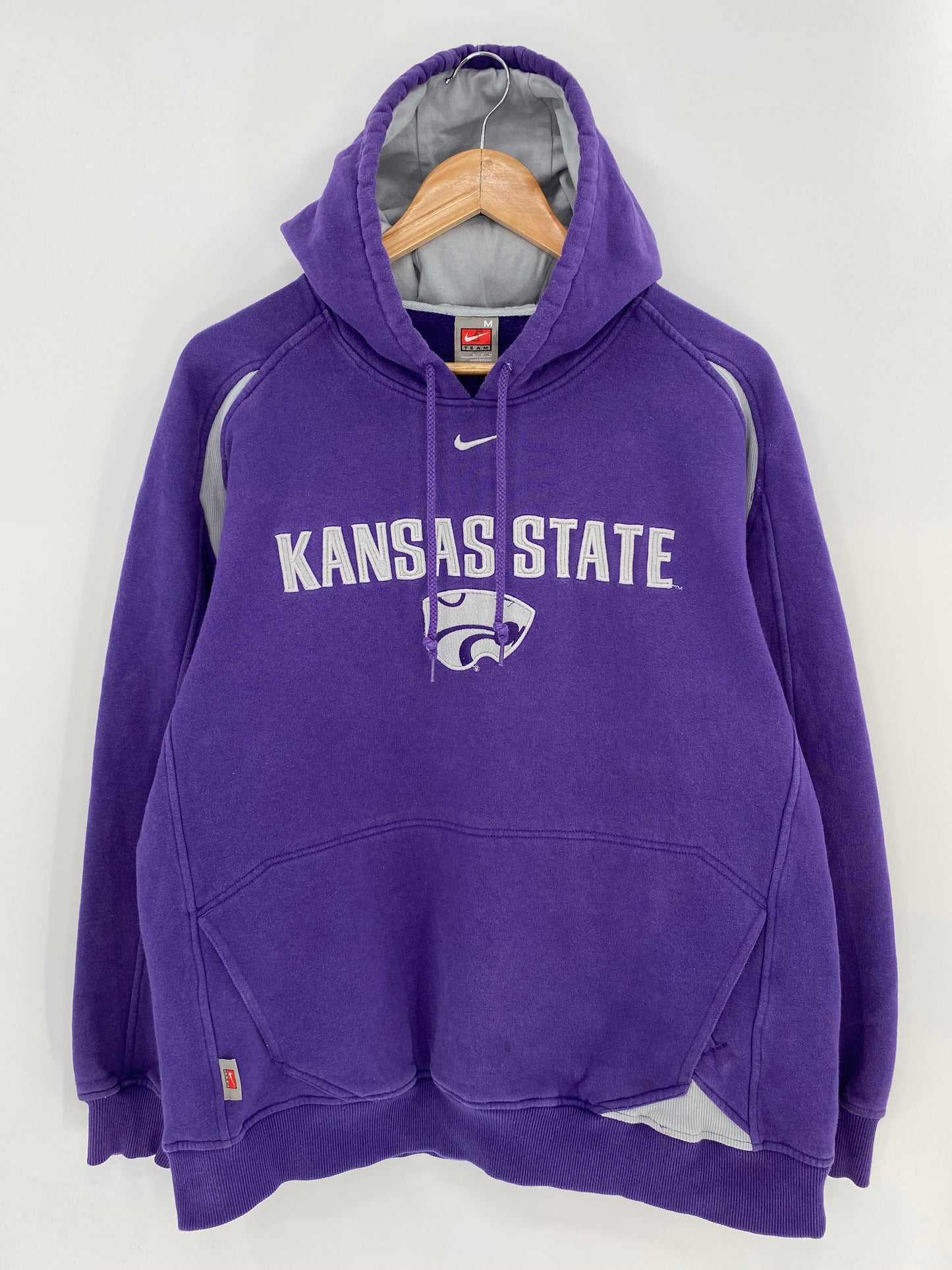 00’ NIKE KANSAS STATE Size M Vintage Hoodie Sweat-shirt / 7911