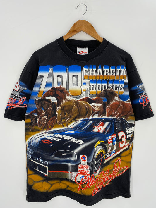 00’ 700 CHARGING HORSES Made in USA Size M Vintage Racing T-shirt / 9400