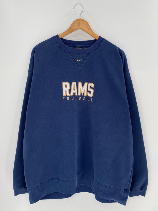00’ NIKE RAMS FOOTBALL Size L Vintage NFL Sweat-shirt / 9036