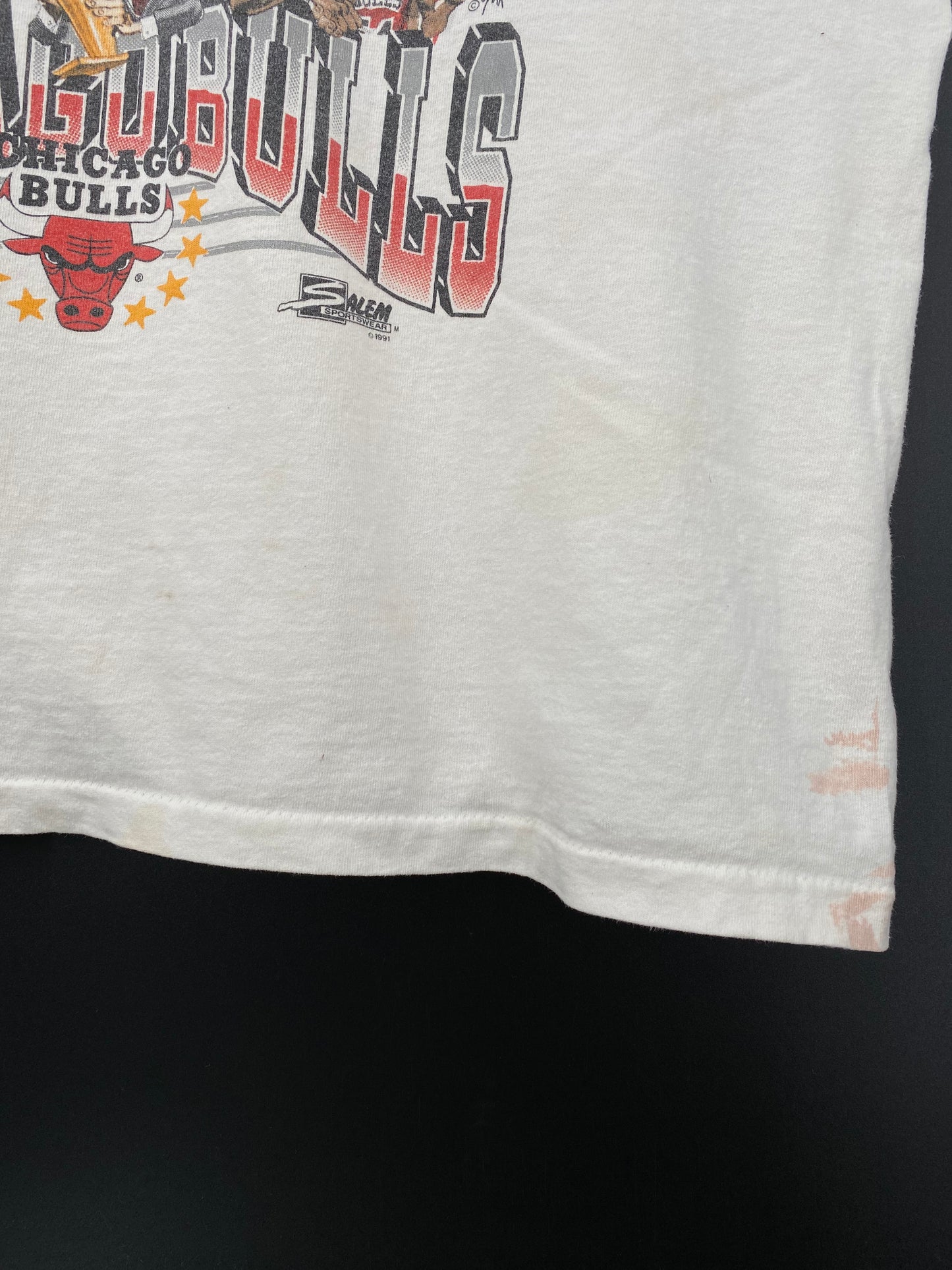 1991’ CHICAGO BULLS Made in USA Size L Vintage NBA T- Shirt / K2376