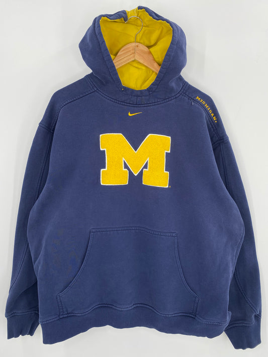 00’ NIKE MICHIGAN Size L Vintage Hoodie Sweat-shirt / 9725