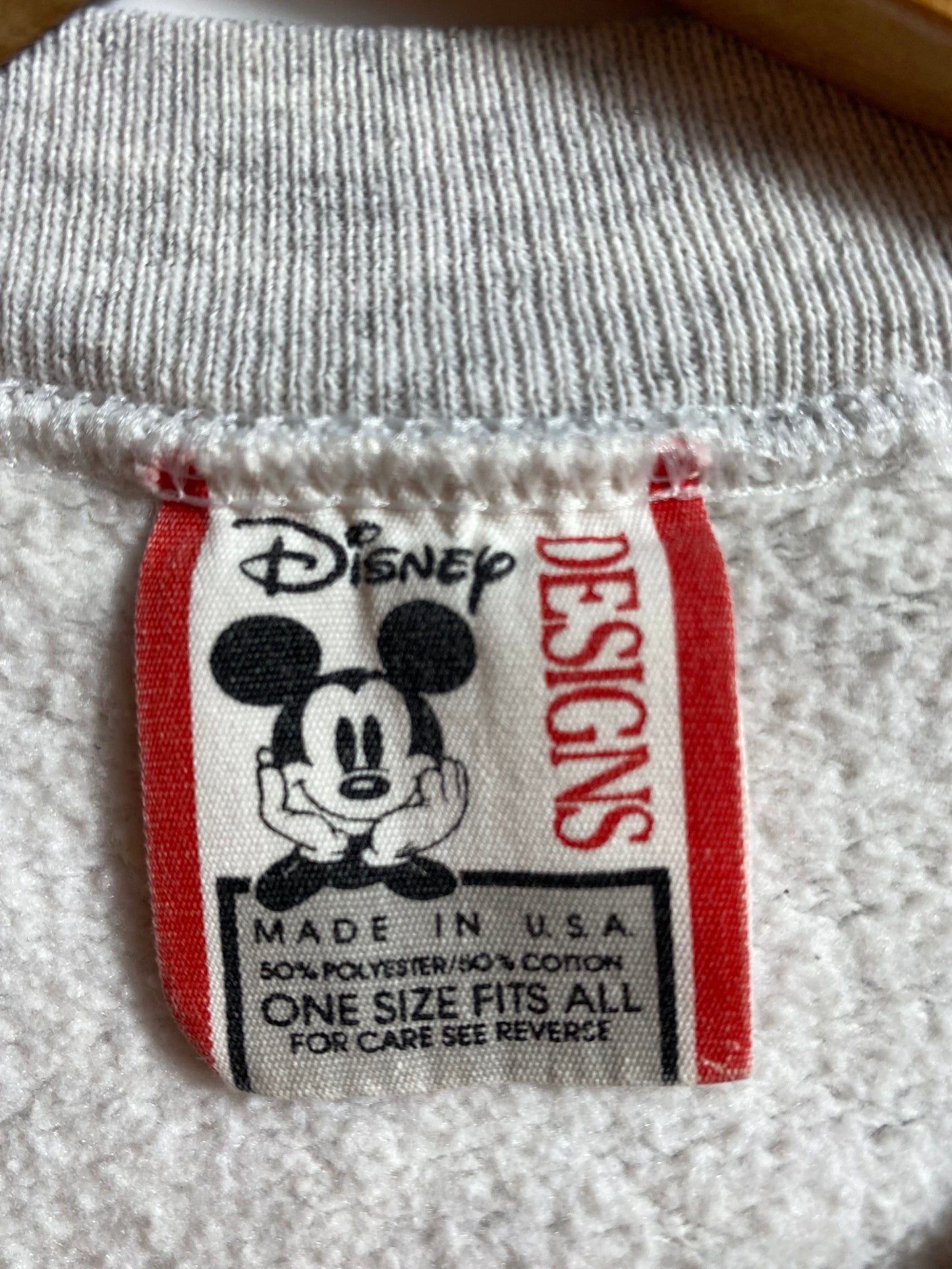 90’s DISNEY MICKEY Made in USA One Size(Approx.L-XL) Vintage Sweat-shirt / A4636