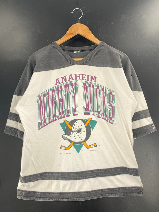 1994 ANAHEIM MICHTY DUCKS  Size No Tag (Approx.XL) NHL T-Shirt / A9397