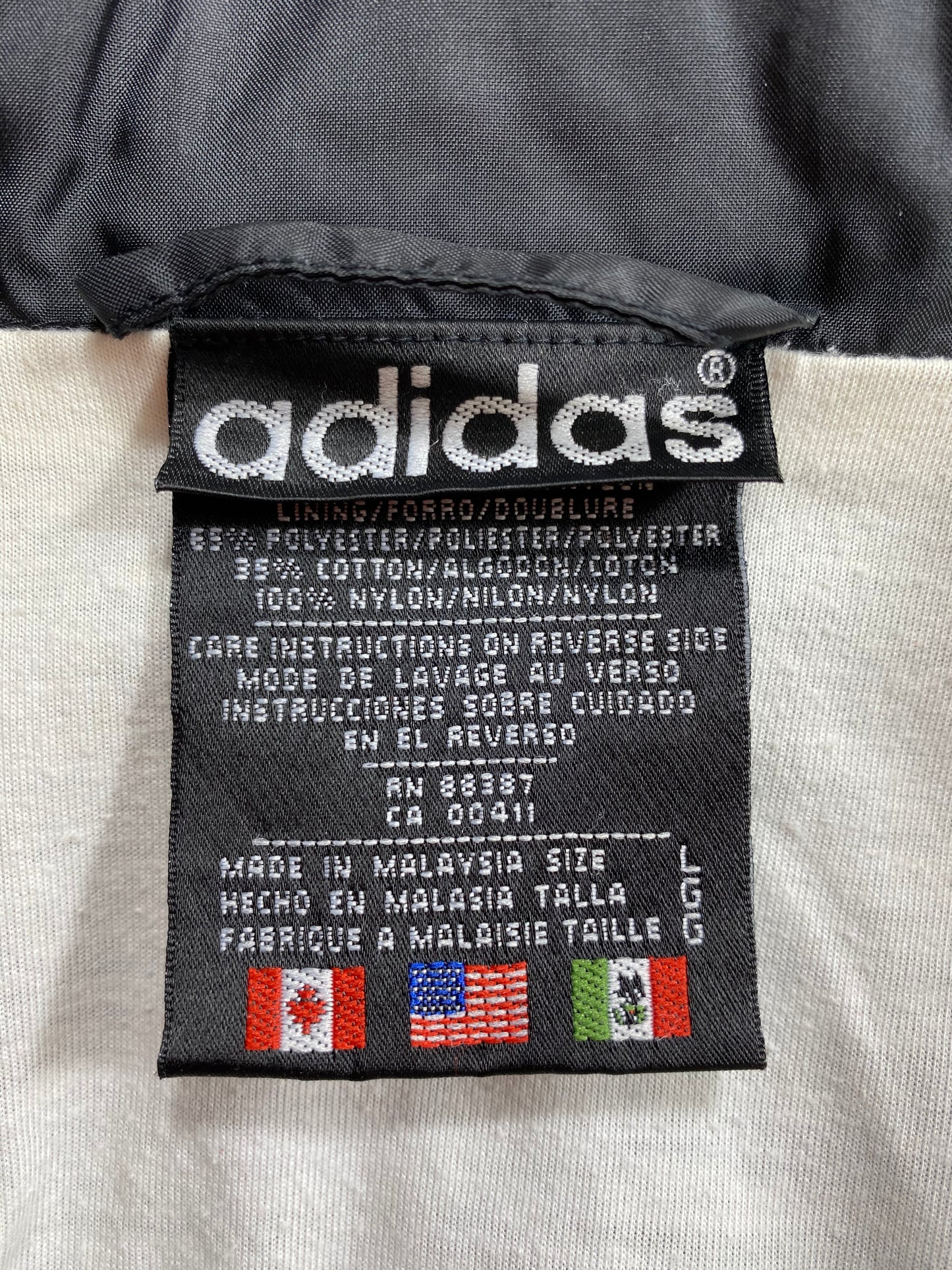 90’s ADIDAS Size L Vintage Zip-up Nylon Jacket / 6996