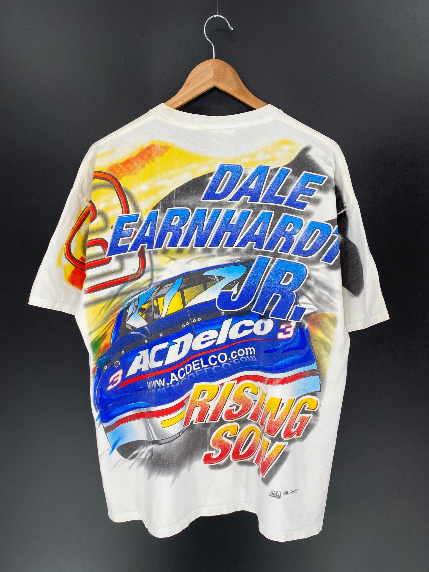 00’ NASCAR DALE EARNHARDT JR. Made in USA Size L Vintage Racing T-Shirt / 9123