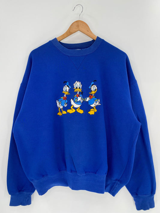 00’ DISNEY DONALD DUCK Size XL Vintage Sweat-shirt / K9771
