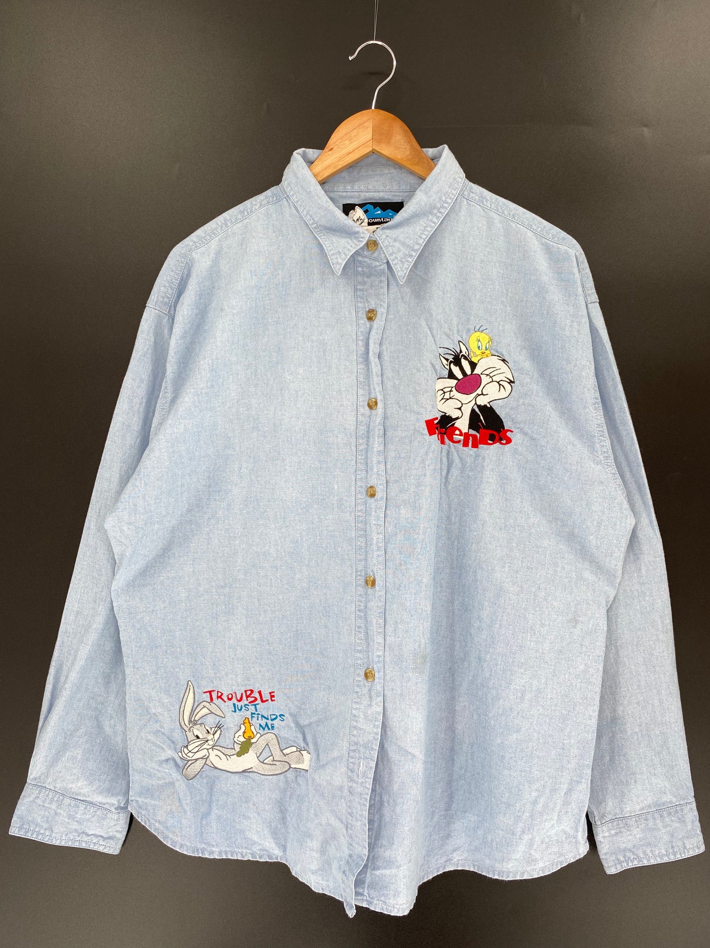 Vintage LOONEY TUNES  Size No tag (Approx.L-XL) Long Sleeve Shirts / k600