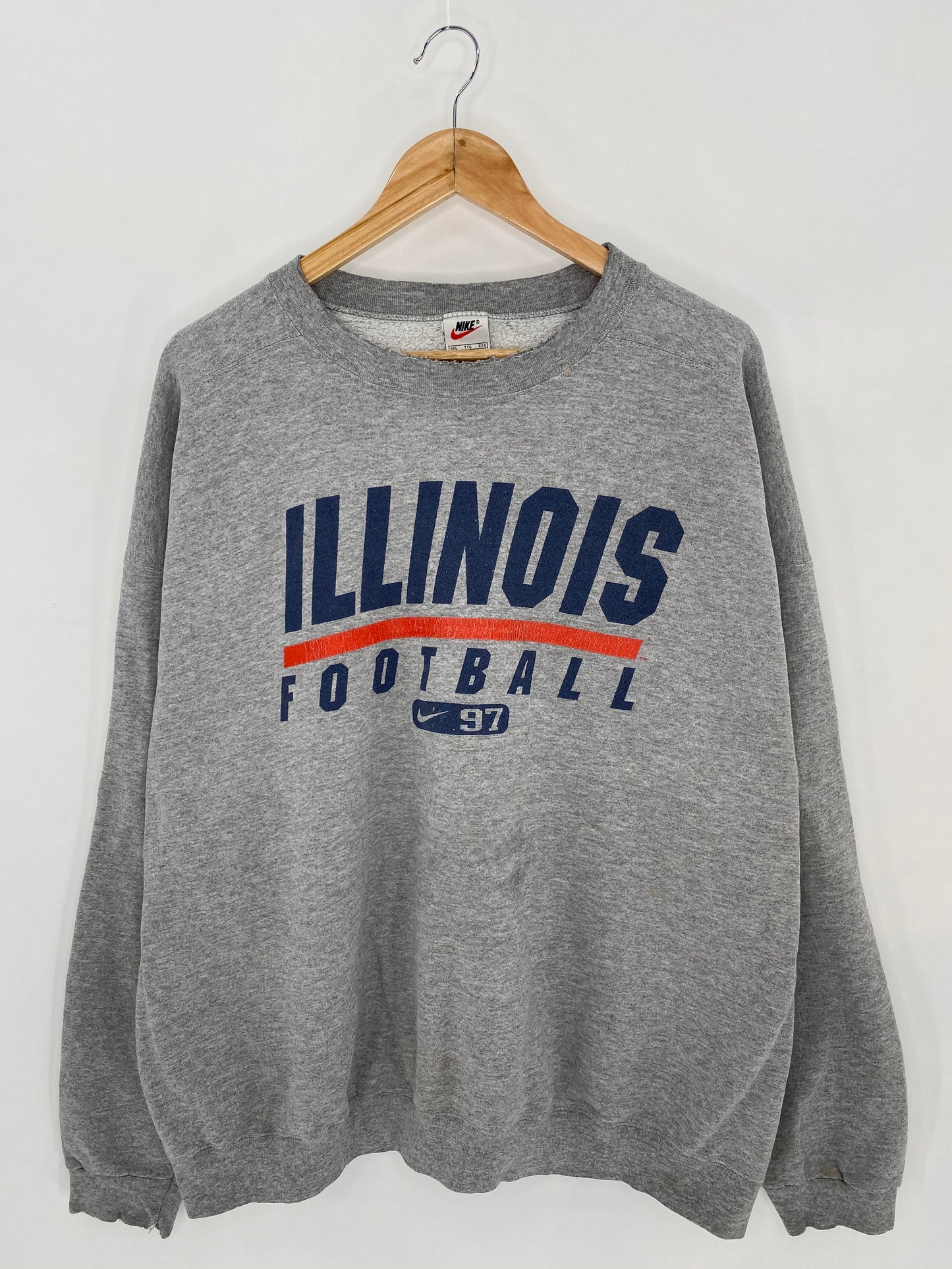 90’s NIKE ILLINOIS Made in USA Size XXL Vintage Sweat-shirt / 6568