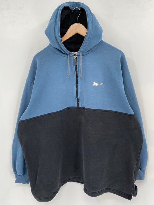 90’s NIKE MINI SWOOSH Size XL Vintage Half-zip Hoodie  Sweat-shirt / K2309
