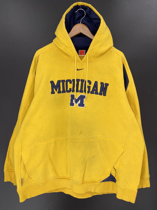 00’ NIKE MICHIGAN Size XXL Vintage College Hoodie Sweat-shirt /k6145