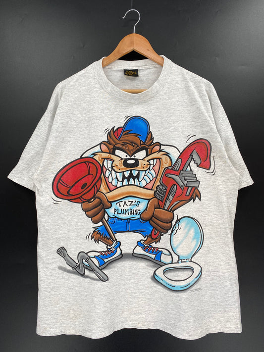 1994 LOONEY TUNES TAZ MADE IN USA Size XL Vintage T-Shirt / K1377