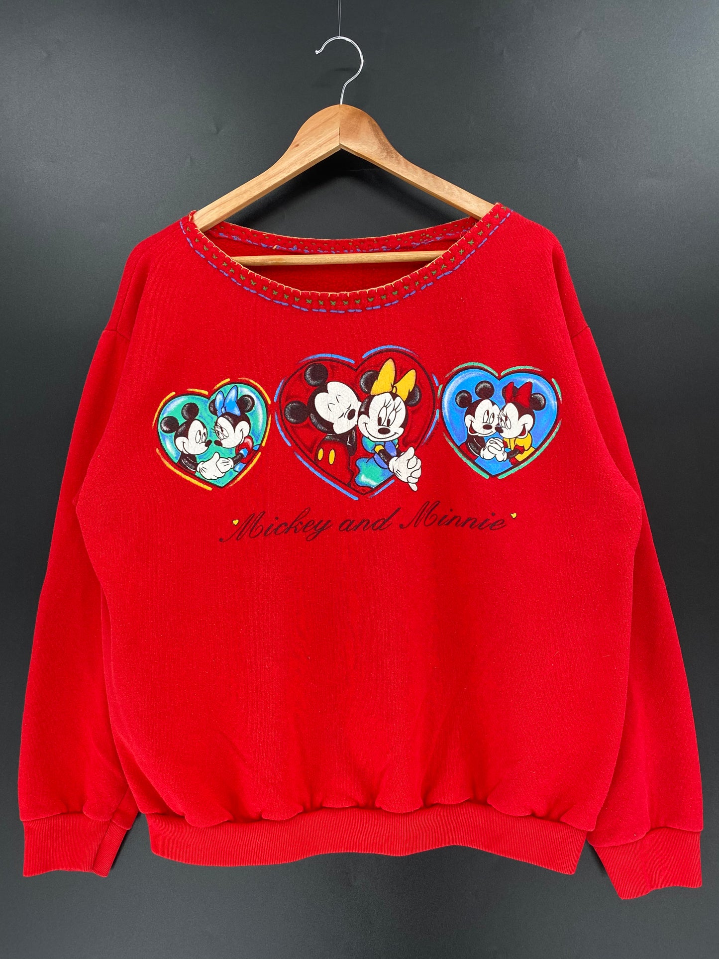 90's DISNEY MICKEY AND MINNIE Approx. Ladies L Vintage Sweat-Shirt / K1317