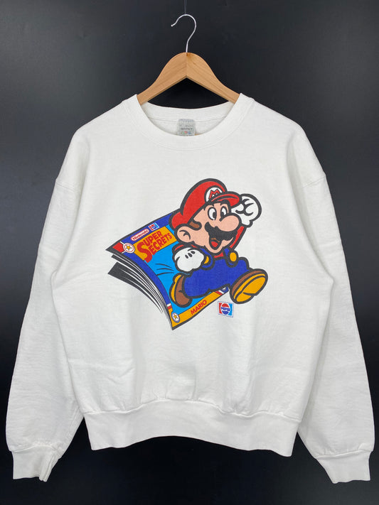 90’s NINTENDO MARIO x PEPSI  Made in USA Size XL Vintage Sweat-shirt / K3239