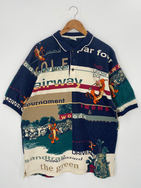 00’ DISNEY TIGER Size XXL Vintage Polo Shirt / 8431