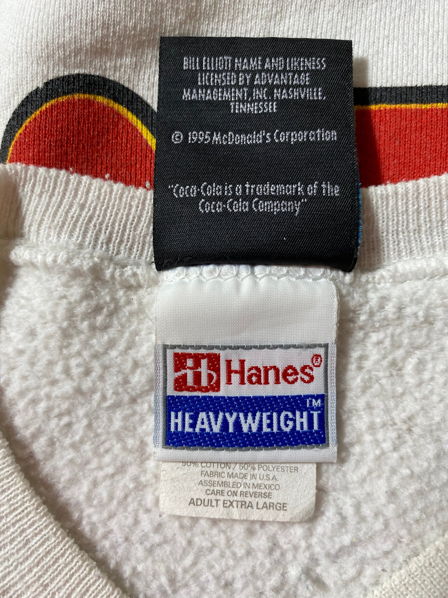 1995 ELLIOTT HARDY x MCDONALD RACING TEAM Size XL Vintage Racing Sweat-shirt / A4812