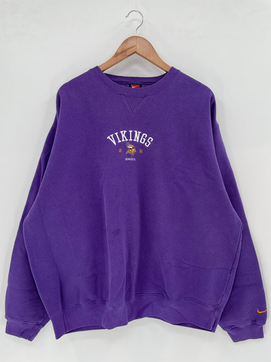 00’ NIKE MINNESOTA VIKINGS Size XL Vintage NFL Sweat-shirt / K1721