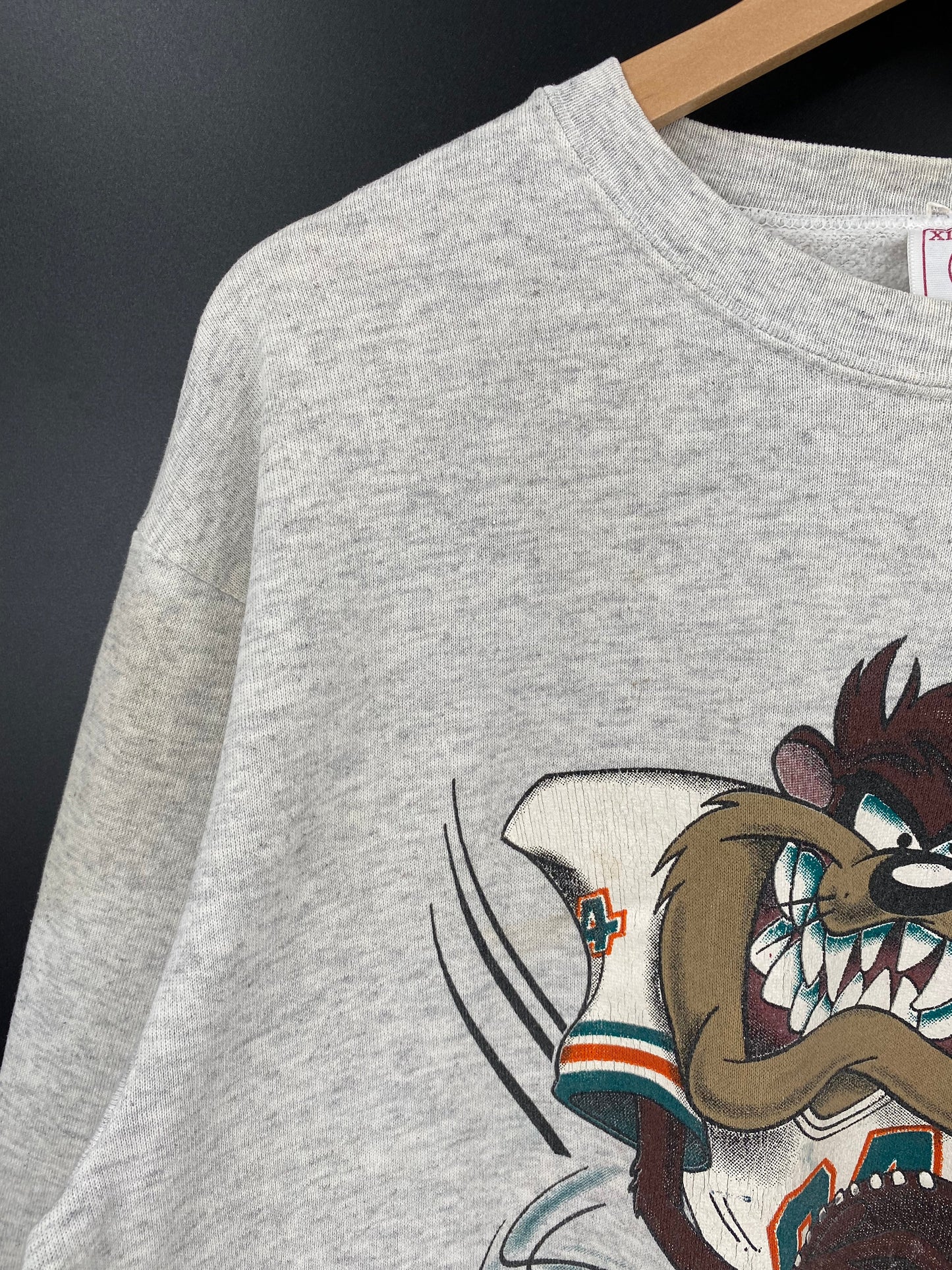 1994 MAIAMI DOLPHINS x LOONEY TUNES TAZ Made in USA Size XL Vintage Sweat-shirt / A2056