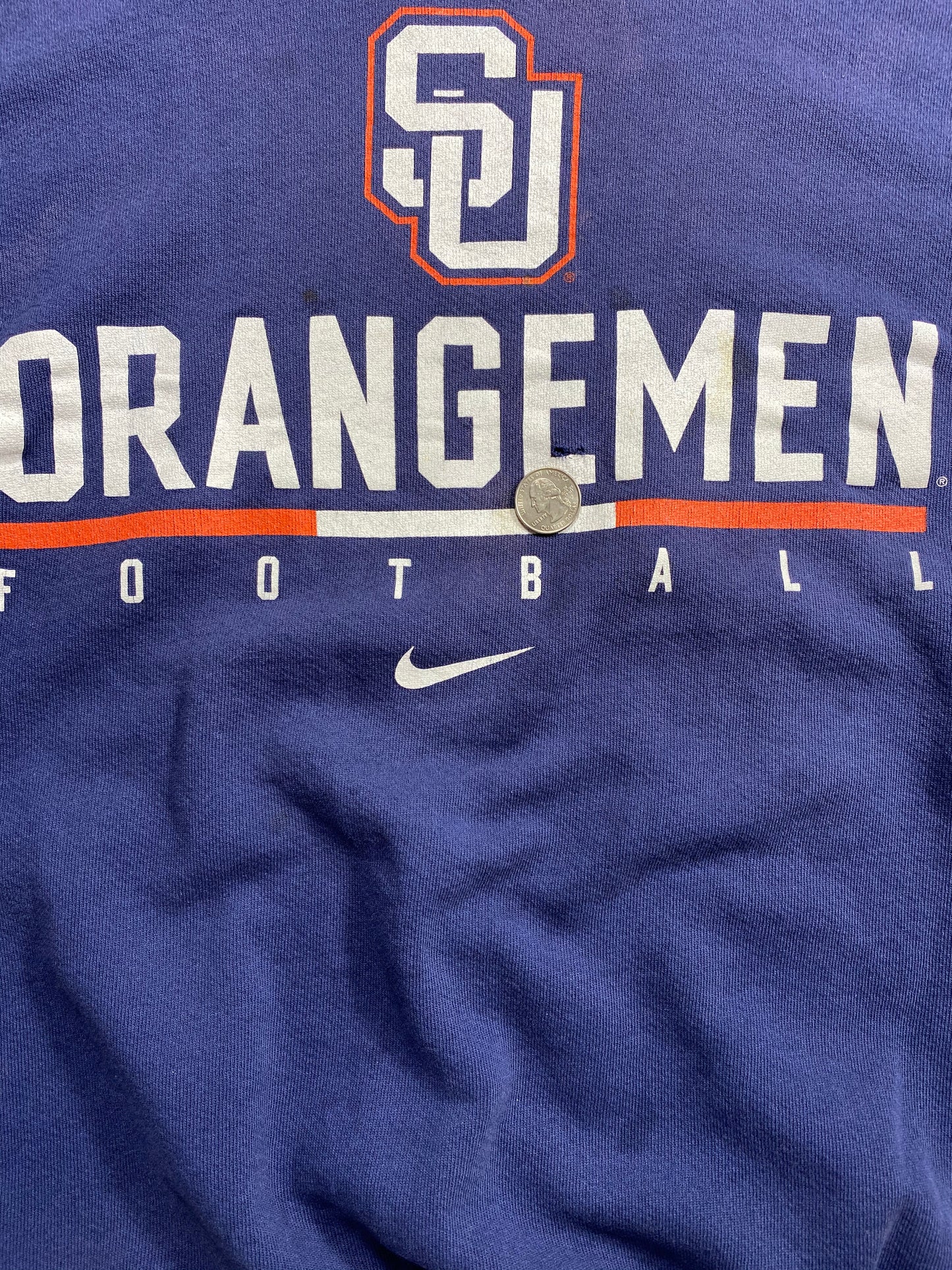 90’s NIKE Syracuse Orange Football Made in USA Size XL Vintage Sweat-shirt / 7164