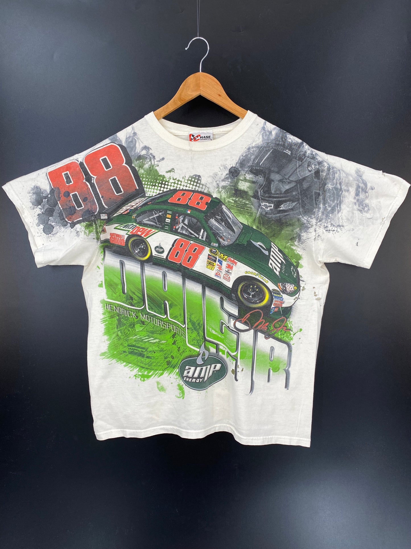 VINTAGE DALE JR. No tag (Approx. Size XL) Racing T-Shirt / K2625
