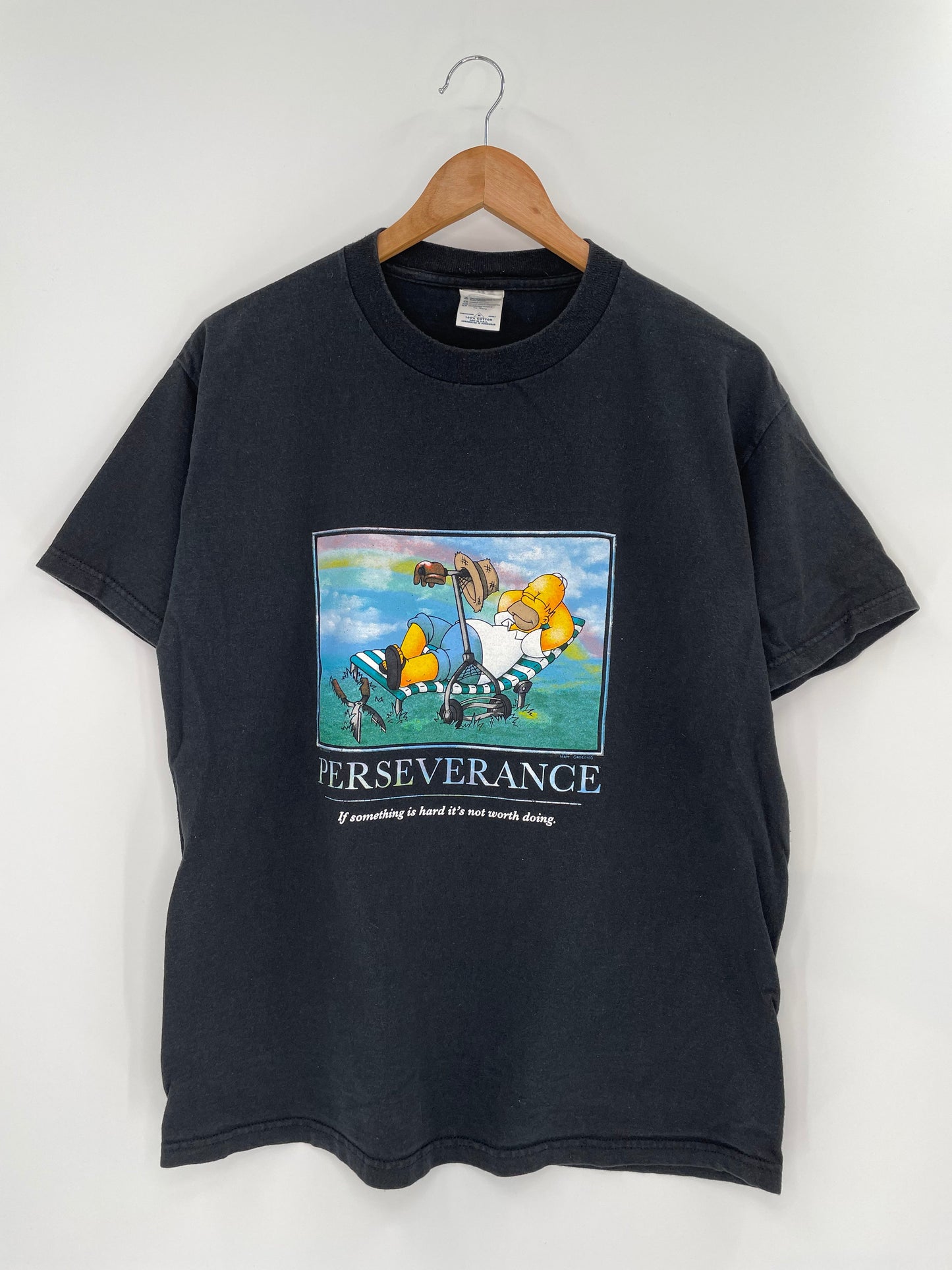 00’ HOMER SIMPSON MADE IN USA Size M Vintage T-Shirts / K9906