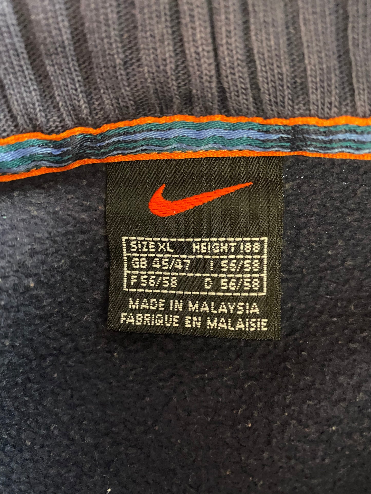 00’ NIKE EURO MINI SWOOSH Size XL Vintage Half-zip Sweat-shirt / K8189