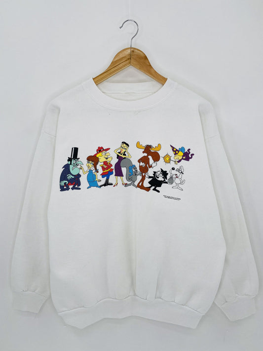 1993 ROCKY AND BULLWINKLE AND FRIENDS Size Approx.L Vintage Sweat-shirt / A7950