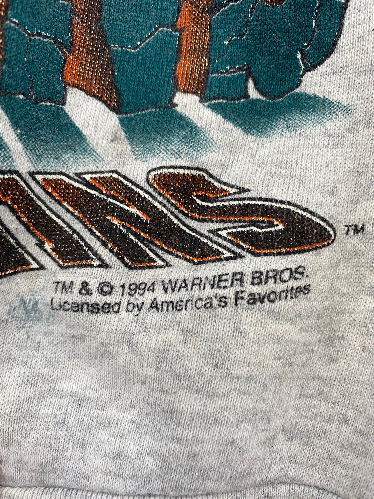 1994 MAIAMI DOLPHINS x LOONEY TUNES TAZ Made in USA Size XL Vintage Sweat-shirt / A2056