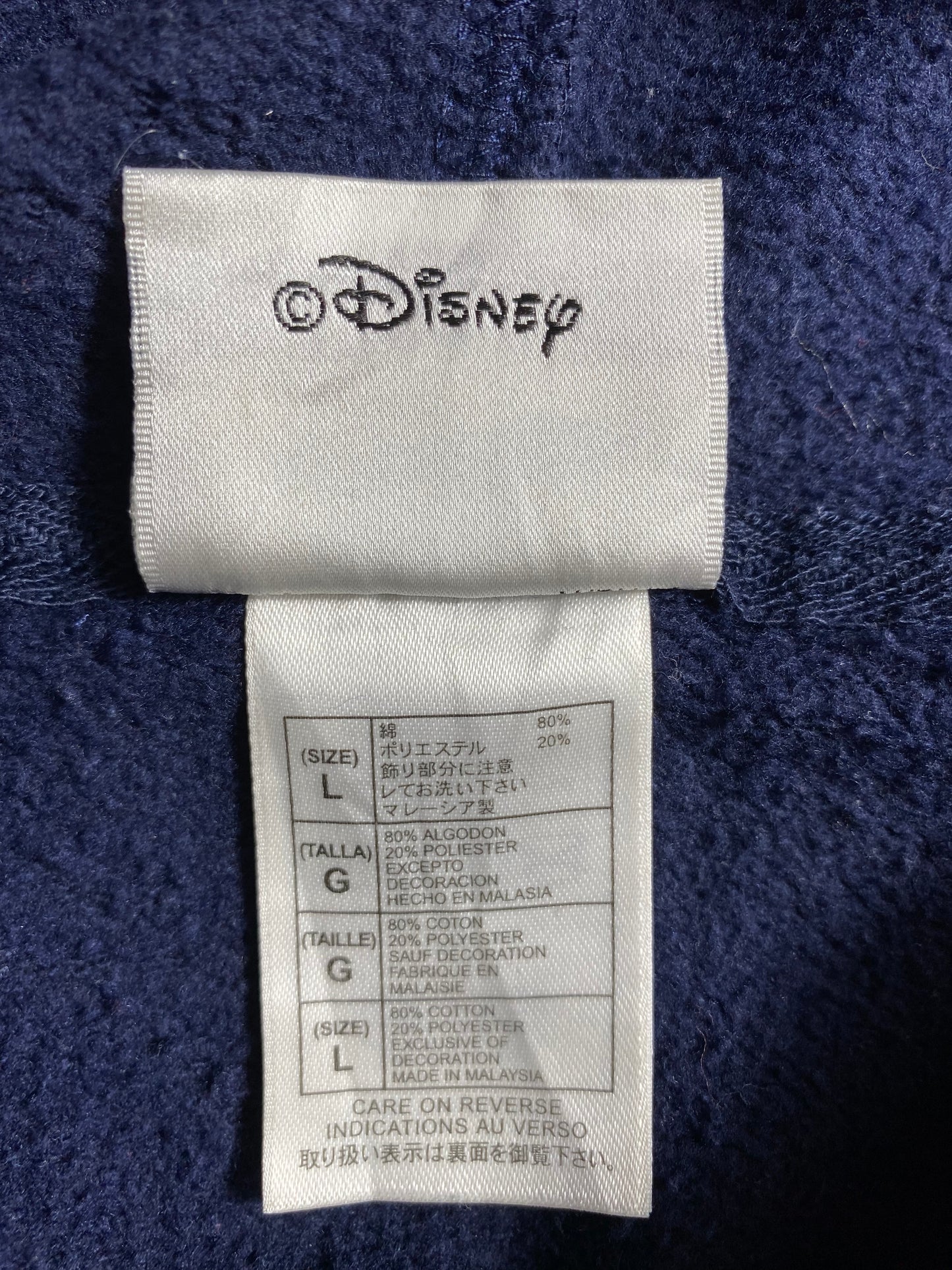 90's DISNEY MICKEY Size L Vintage Hoodie Sweat-shirt / K3790