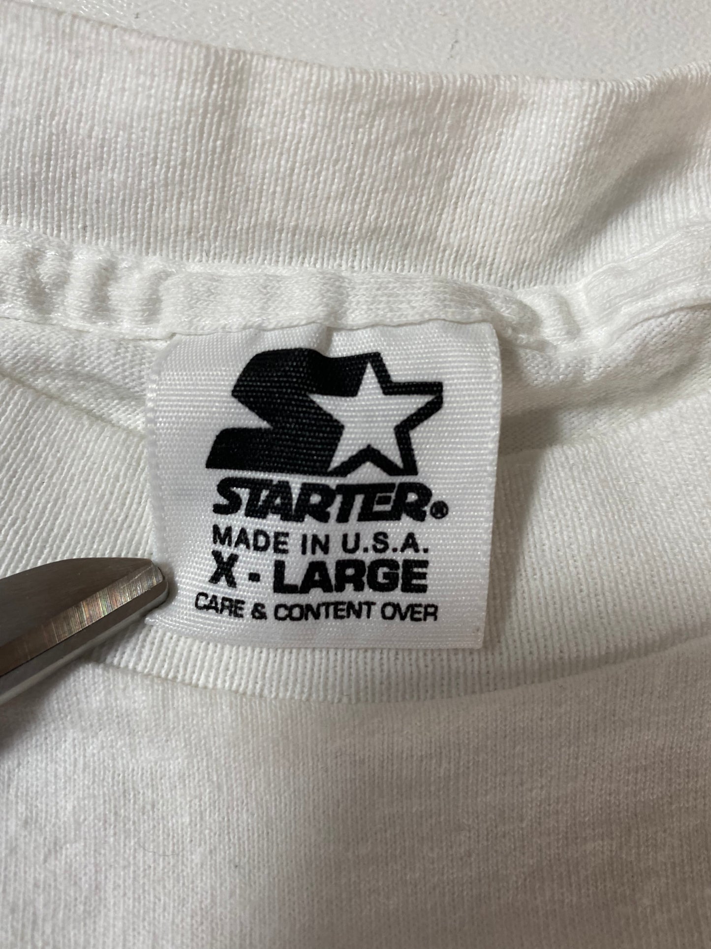 1991-1993 STARTER CHAMPIONS CHICAGO BULLS 3-PEAT Made in USA Size XL Vintage NBA T-shirt / 9385